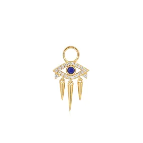 Gold Plated Lapis Lazuli Evil Eye Earring Charm by Ania Haie