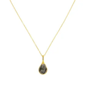 Gold Vermeil Labradorite Droplet Pendant