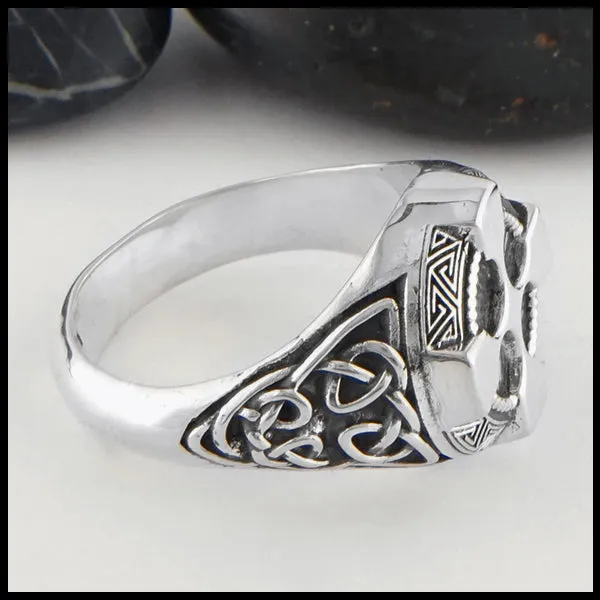 Grand Ornate Cross Ring in Sterling Silver