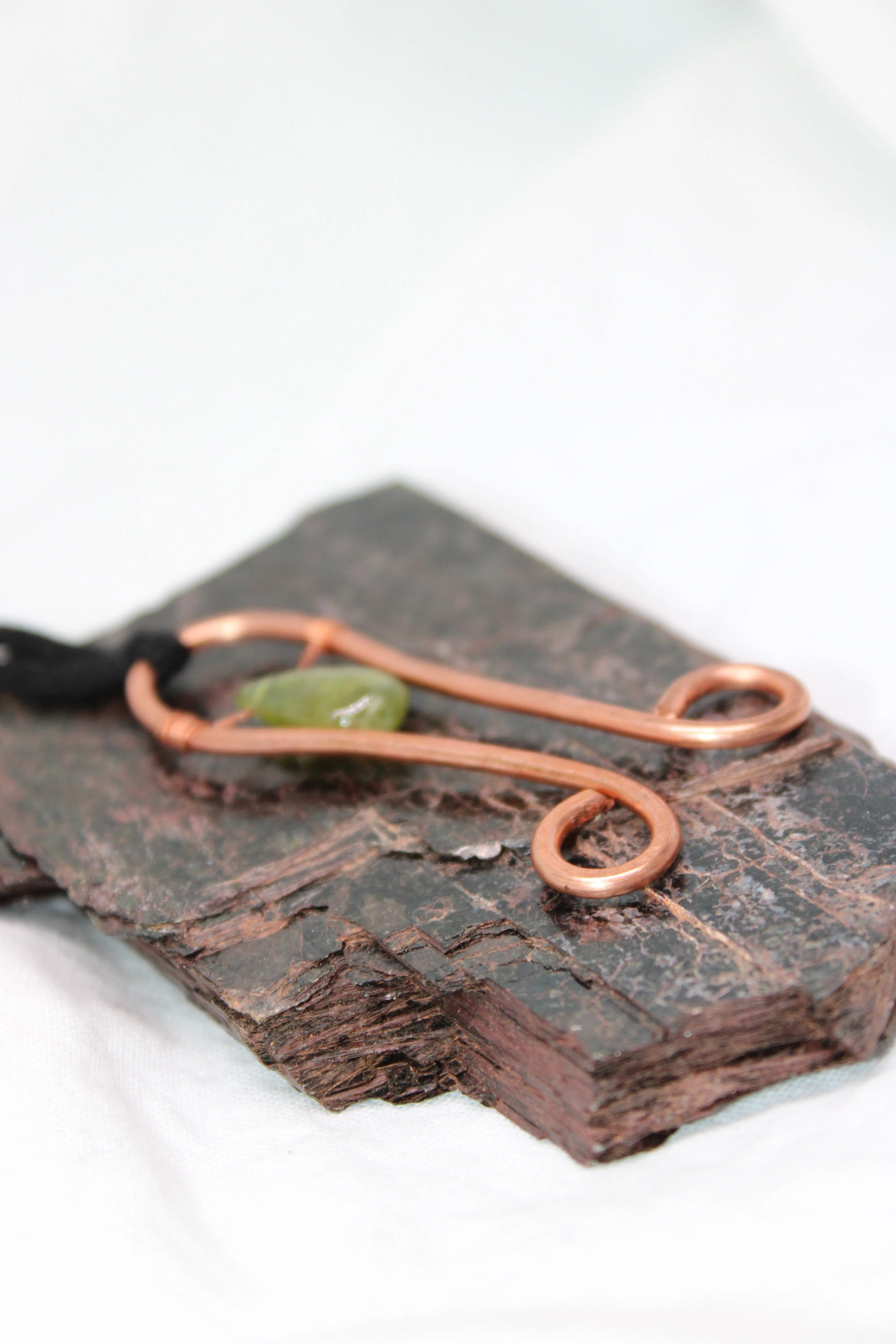 Green Vesuvianite Copper Pendant