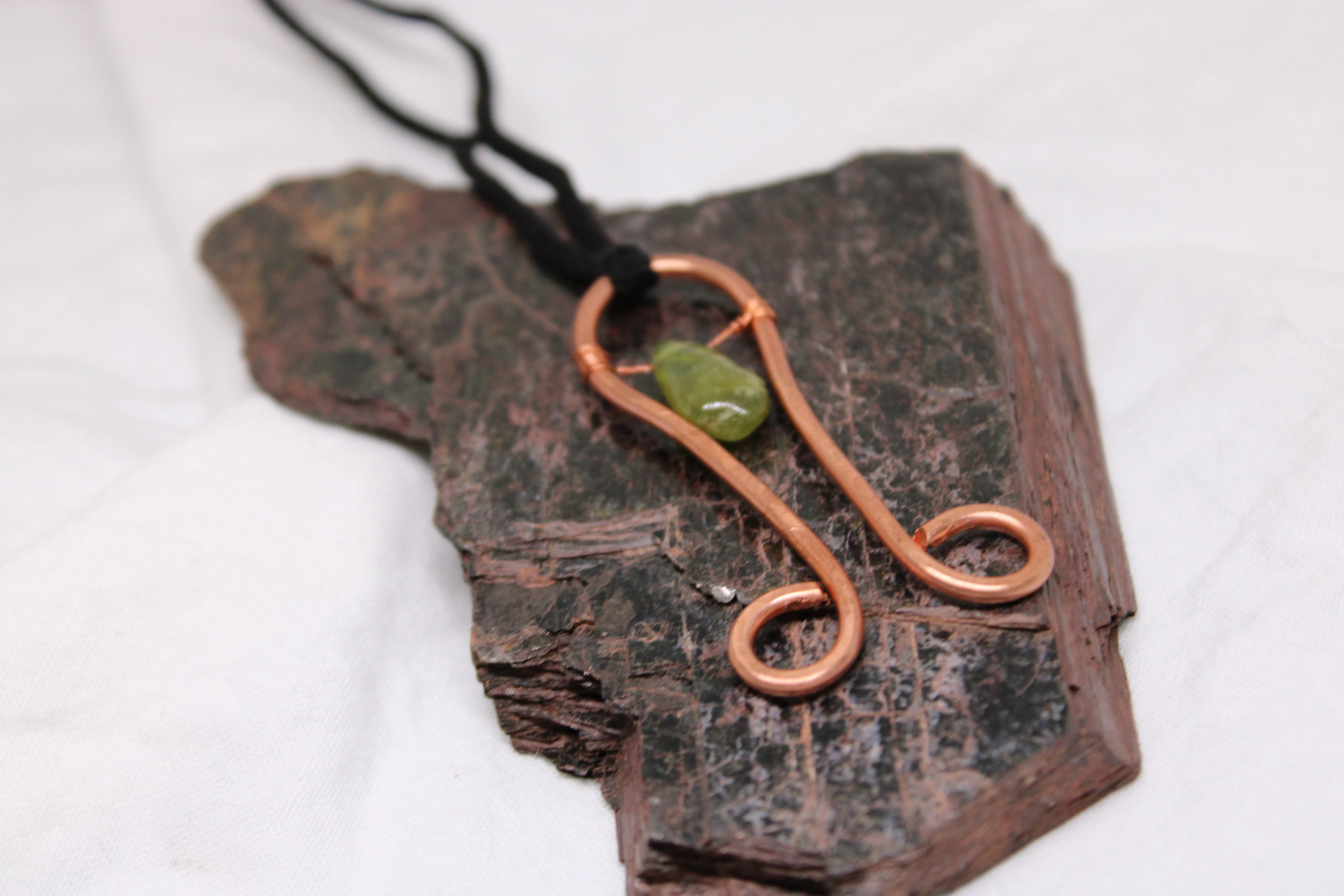 Green Vesuvianite Copper Pendant