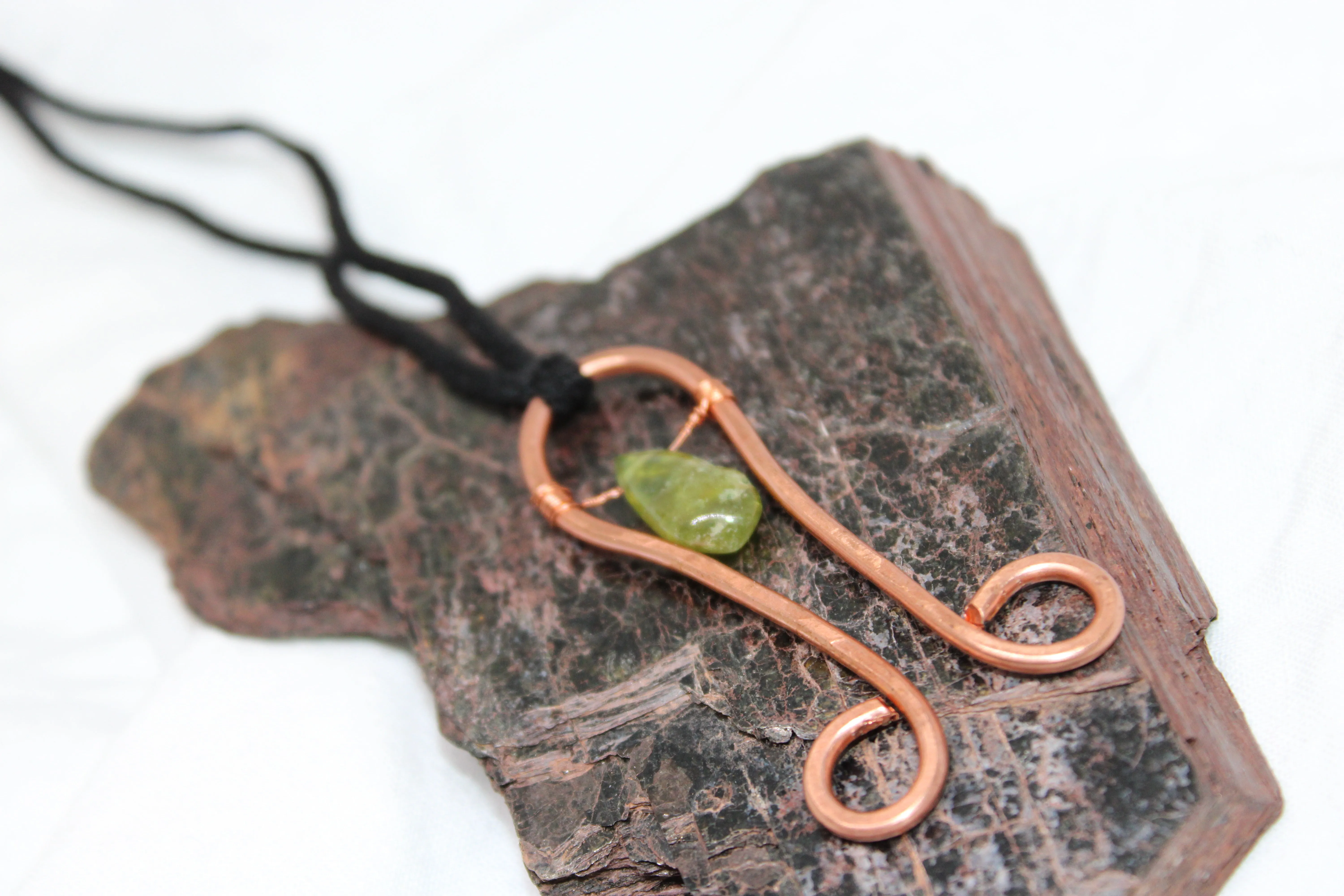 Green Vesuvianite Copper Pendant