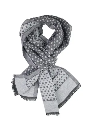 Grey Micro Gingham Scarf