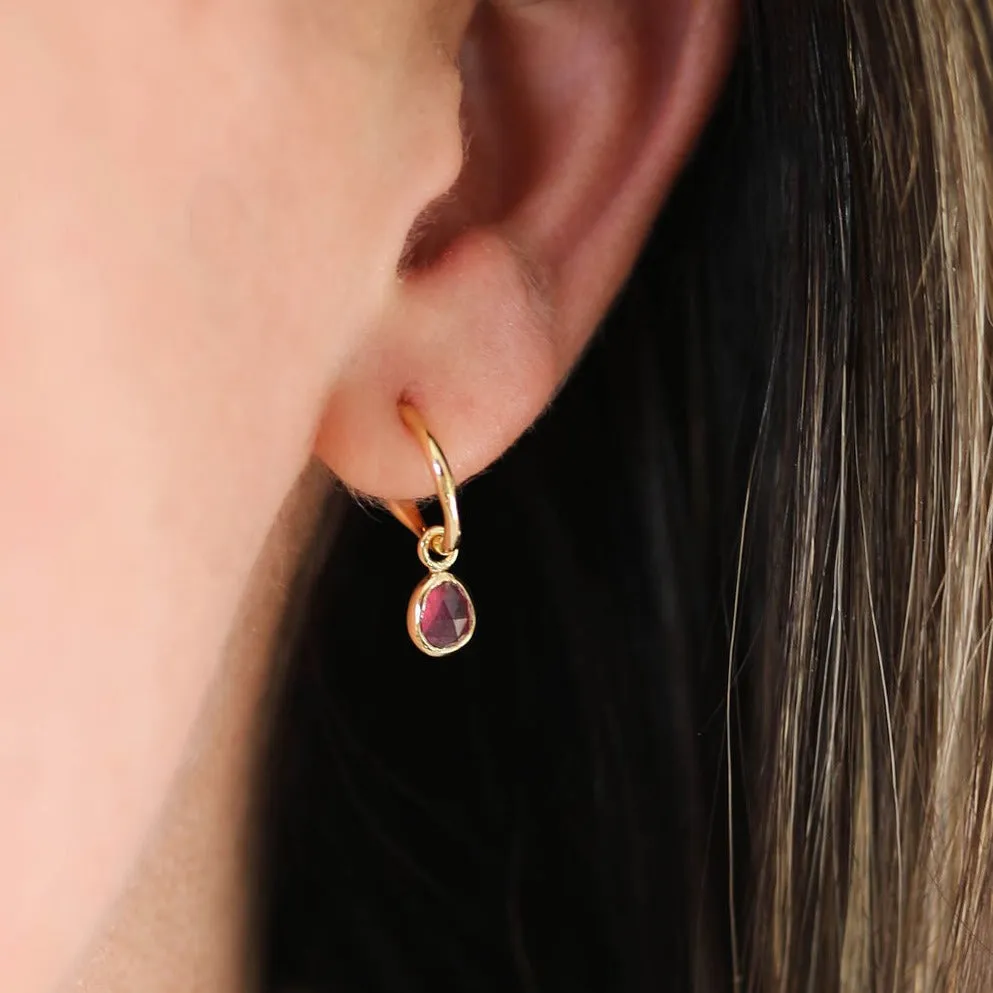 Hampton Ruby & Gold Vermeil Interchangeable Gemstone Drops