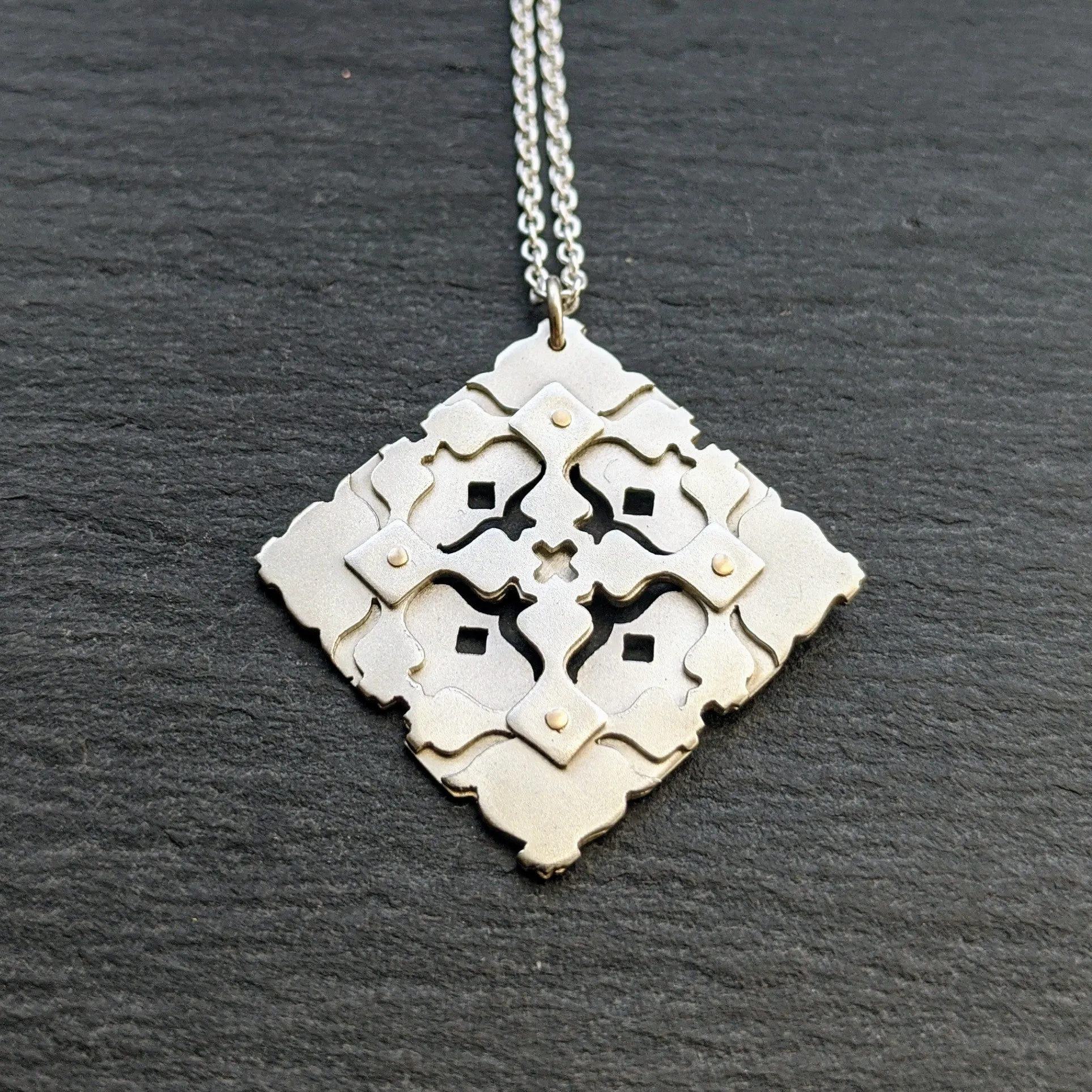 Handcut Geometric pendant - small