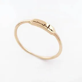 Heartbeat Ring Made Of 14K Solid Gold