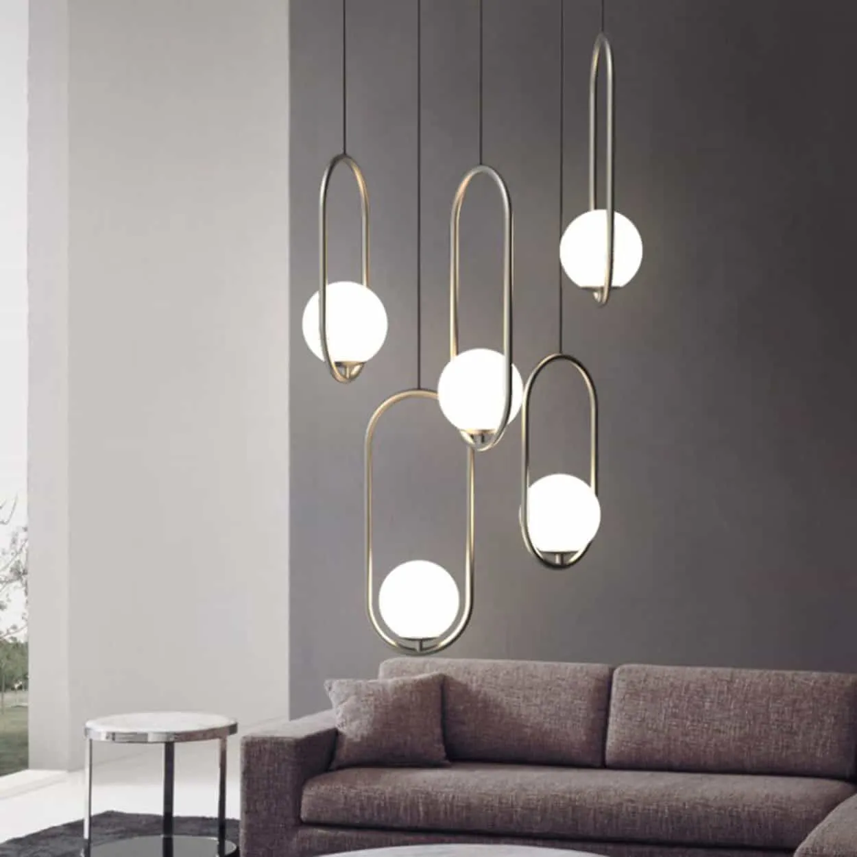 Insuppar Oval Ring Ball Pendant Lamp