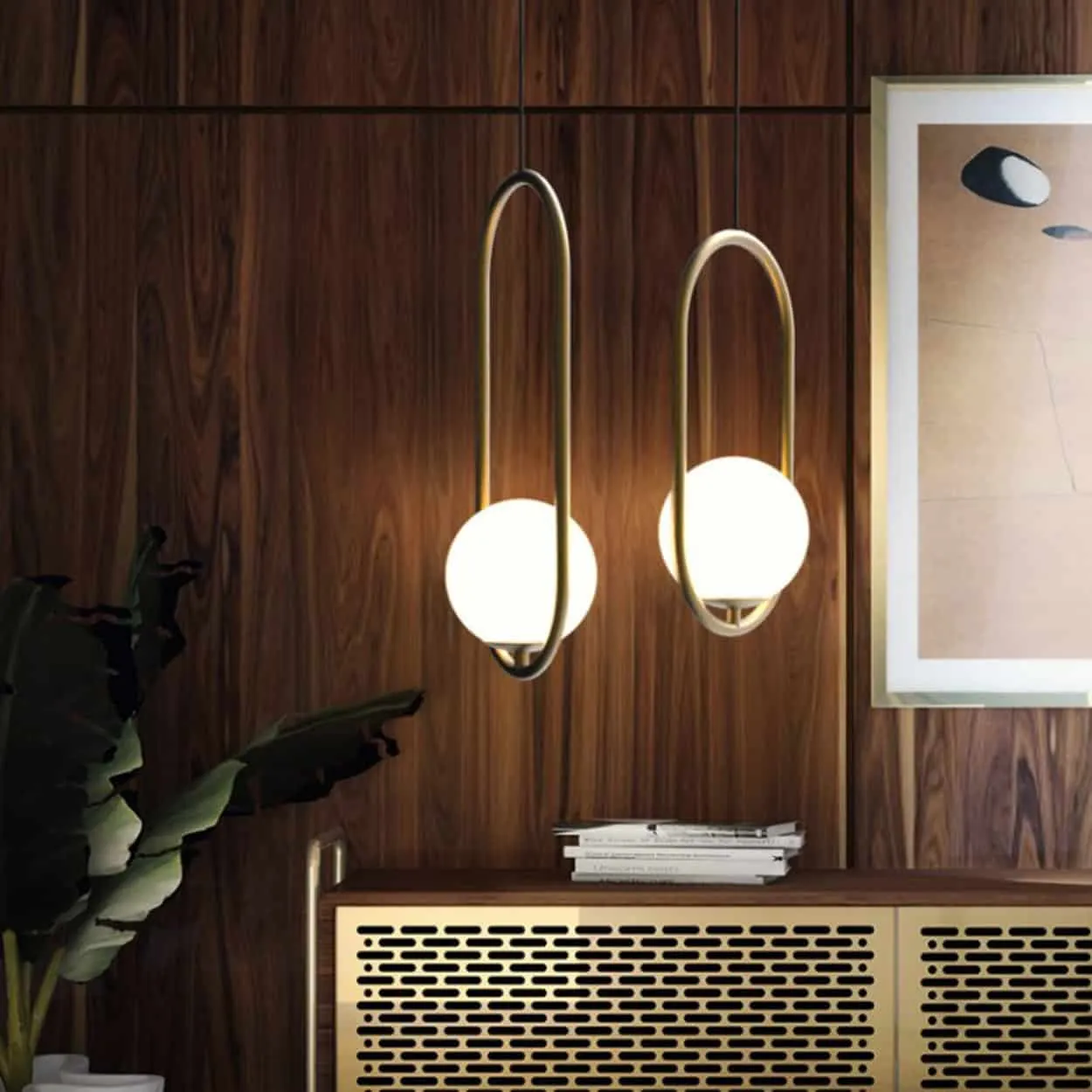 Insuppar Oval Ring Ball Pendant Lamp