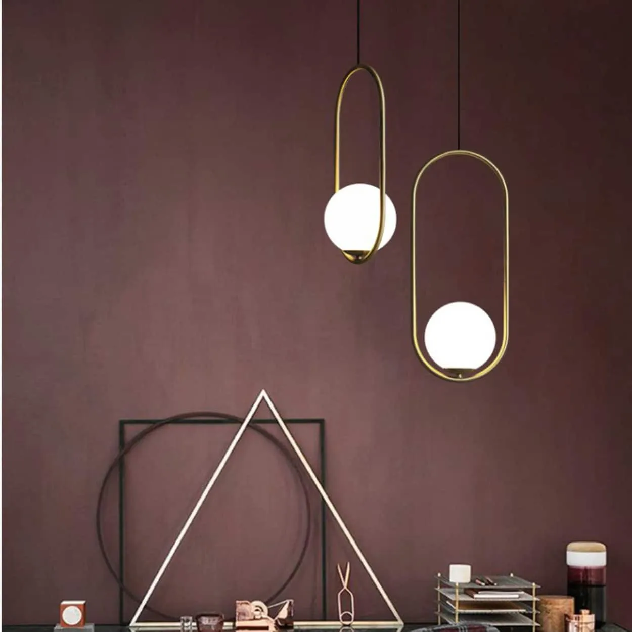 Insuppar Oval Ring Ball Pendant Lamp