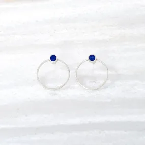 ISHKAR Lapis Lazuli Small Asman Stud Earrings in Silver