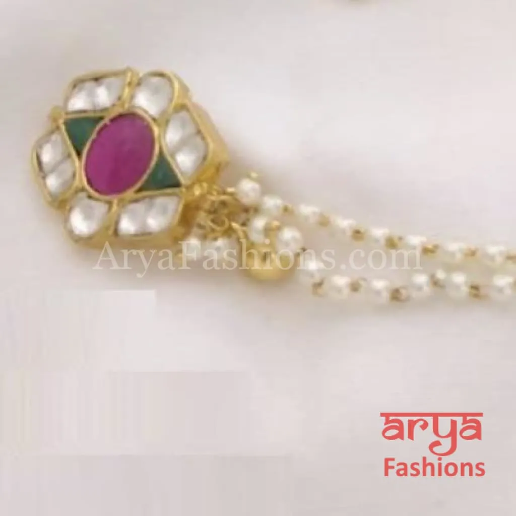 Jadau Kundan Nose Clip/ Kundan CZ non piercing nose ring/ Kundan Bridal Nosepin