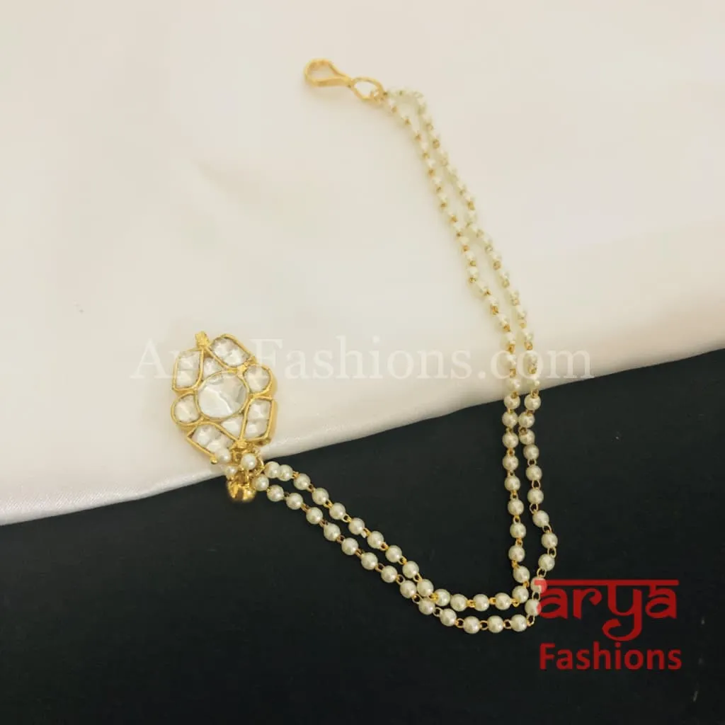 Jadau Kundan Nose Clip/ Kundan CZ non piercing nose ring/ Kundan Bridal Nosepin