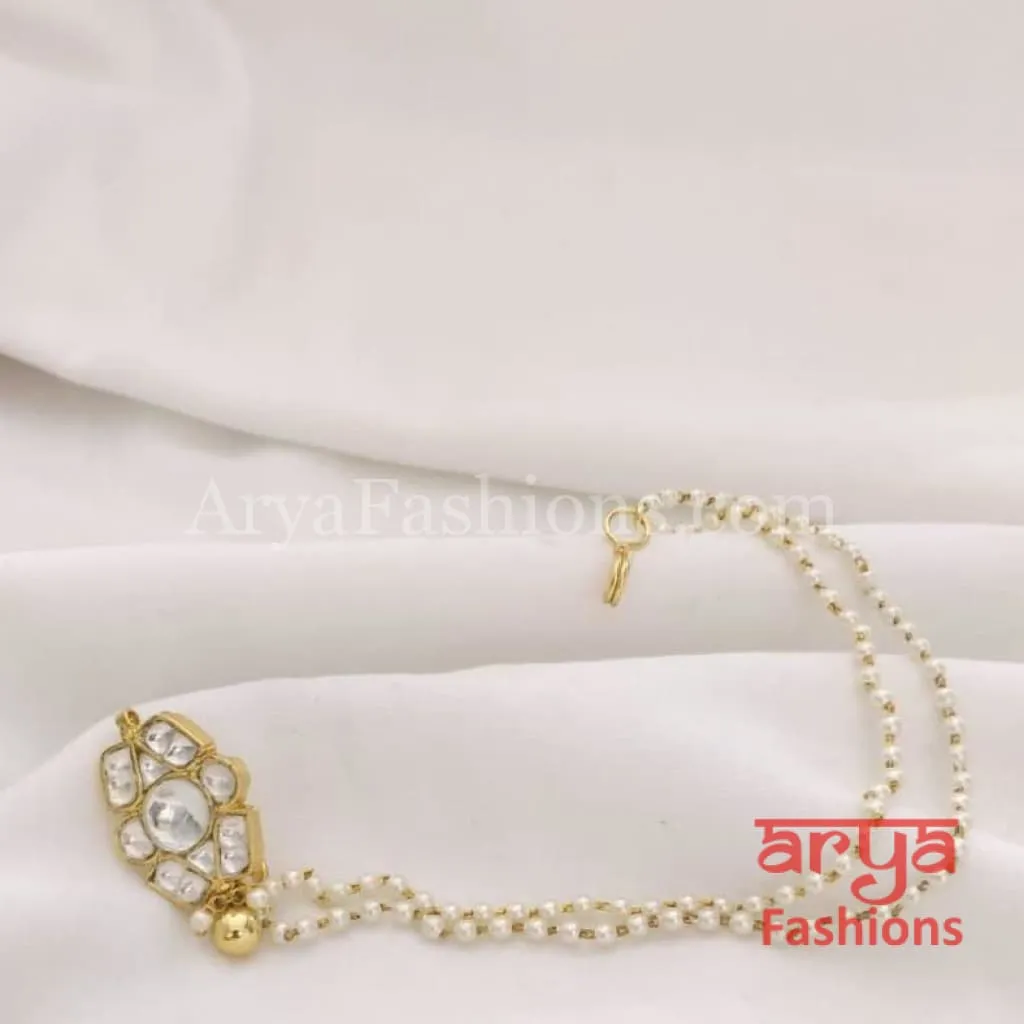 Jadau Kundan Nose Clip/ Kundan CZ non piercing nose ring/ Kundan Bridal Nosepin