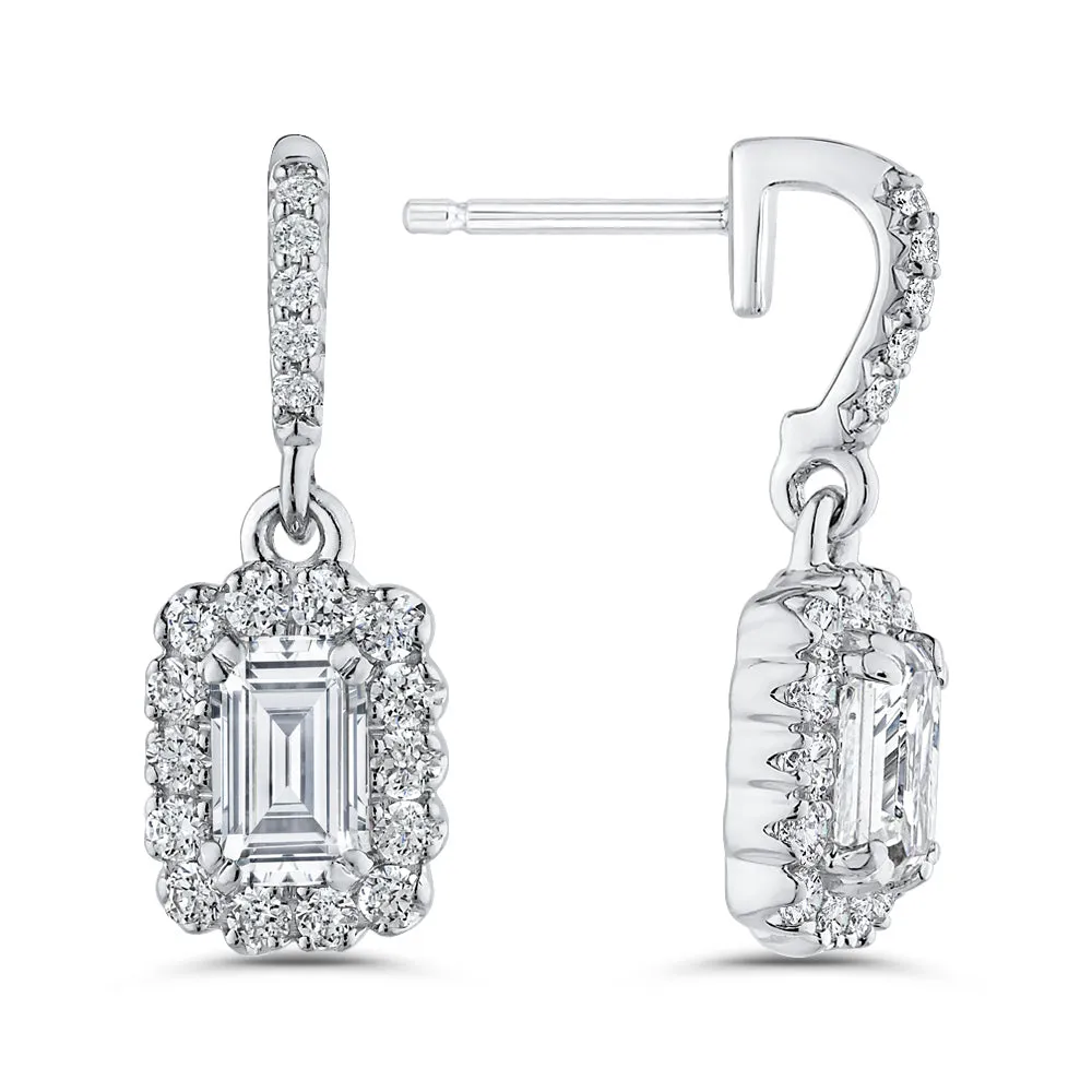 KATARINA Round and Emerald Cut Diamond Fashion Earrings (3/4 cttw, GH, I1/I2)