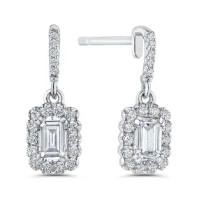 KATARINA Round and Emerald Cut Diamond Fashion Earrings (3/4 cttw, GH, I1/I2)