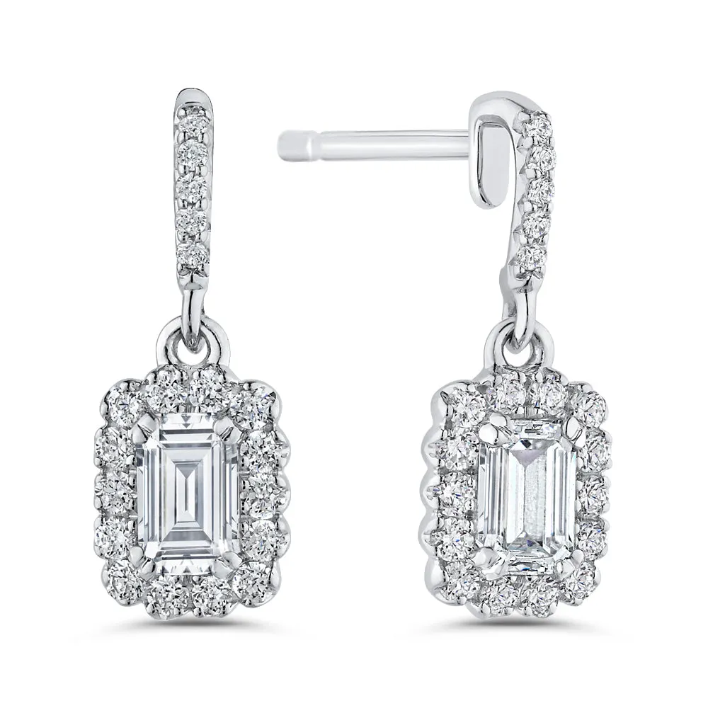 KATARINA Round and Emerald Cut Diamond Fashion Earrings (3/4 cttw, GH, I1/I2)