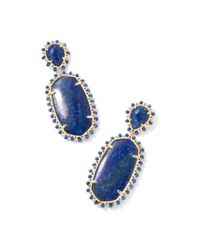 Kendra Scott Parsons Statement Earrings - Gold Blue Lapis