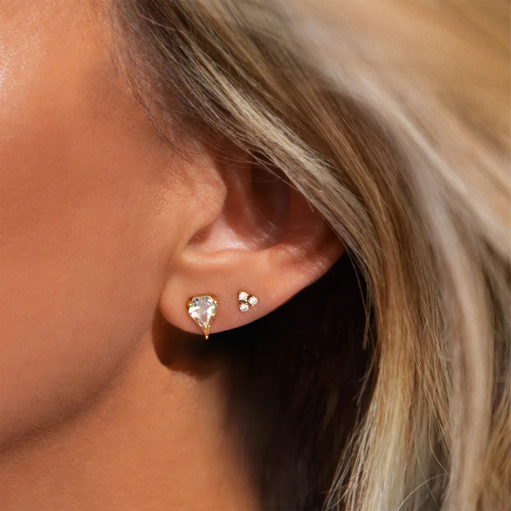 Kite Studs | White Topaz