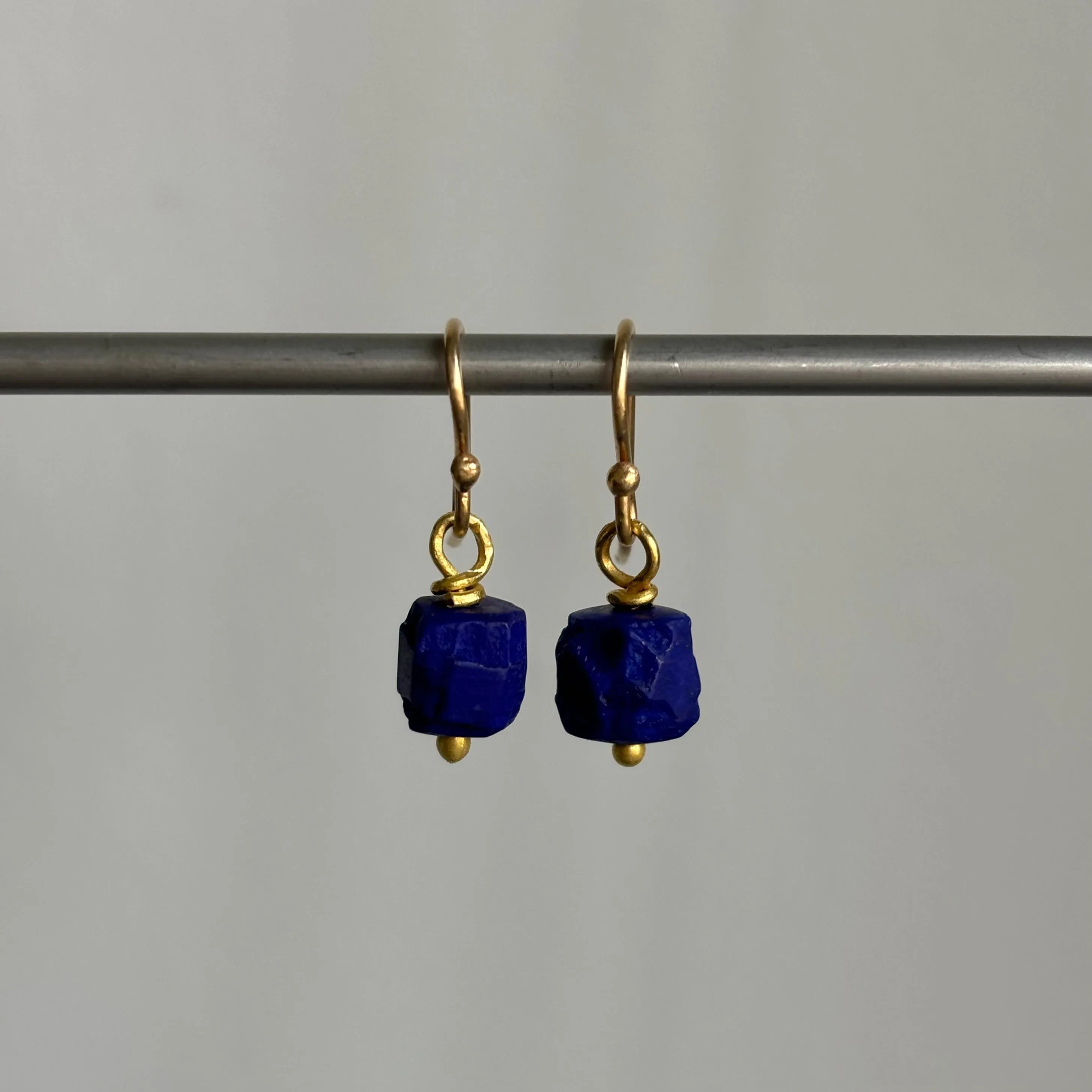 Lapis Bead Drop Earrings