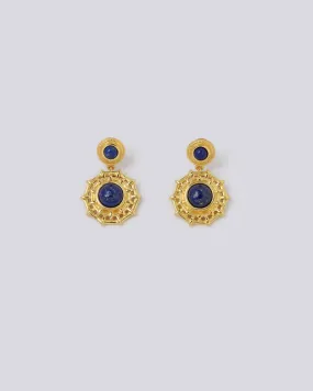 Lapis Gold Net Earrings