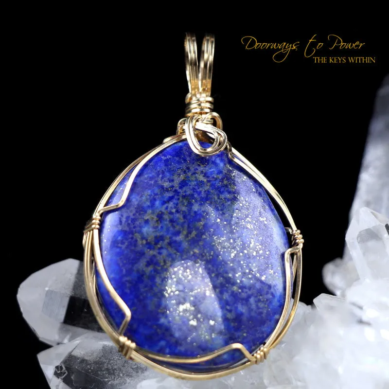 Lapis Lazuli Crystal Pendant 14k Gold