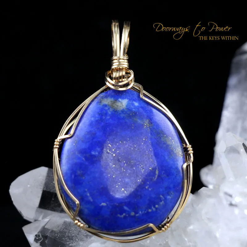 Lapis Lazuli Crystal Pendant 14k Gold