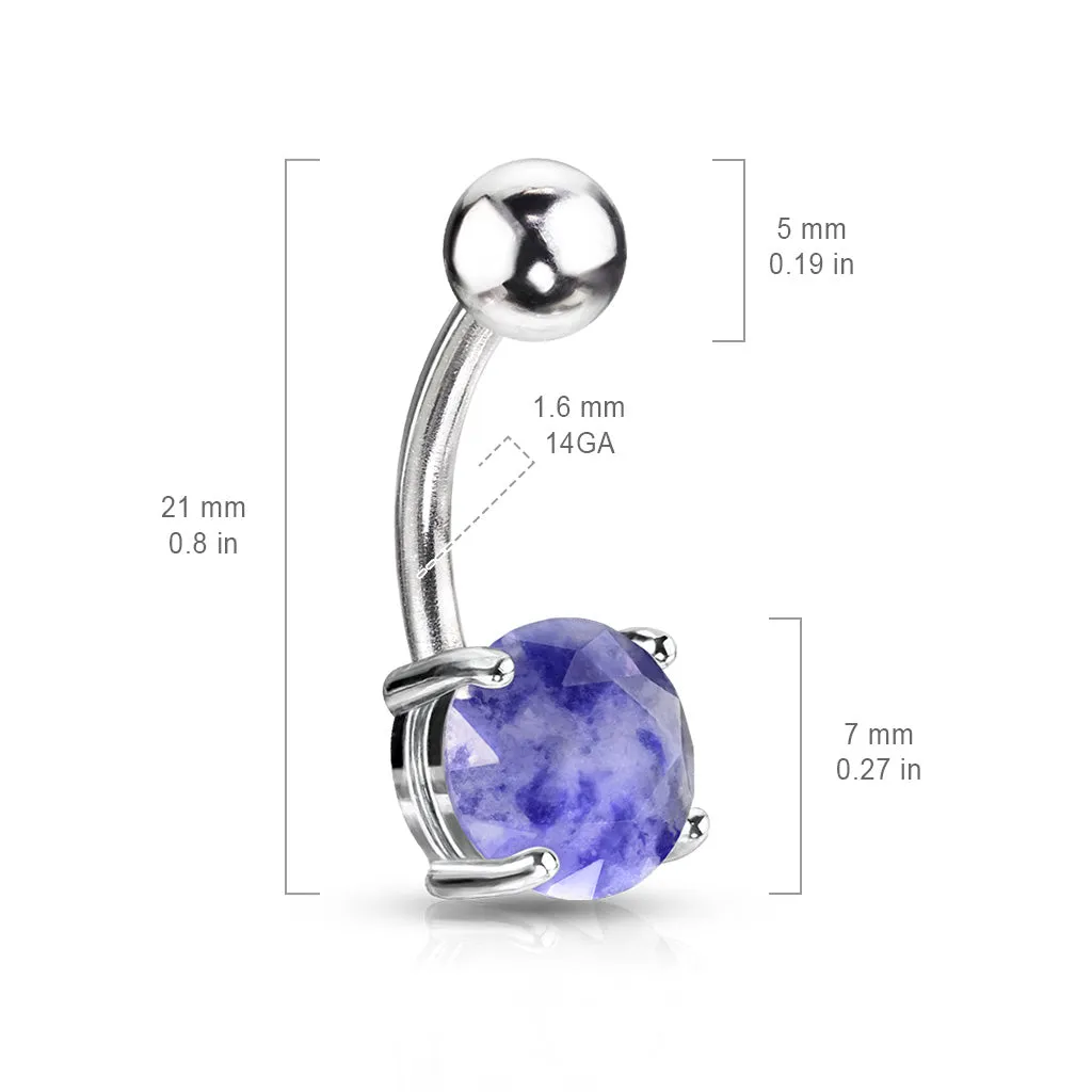 Lapis Lazuli Semi Precious Stone Belly Ring