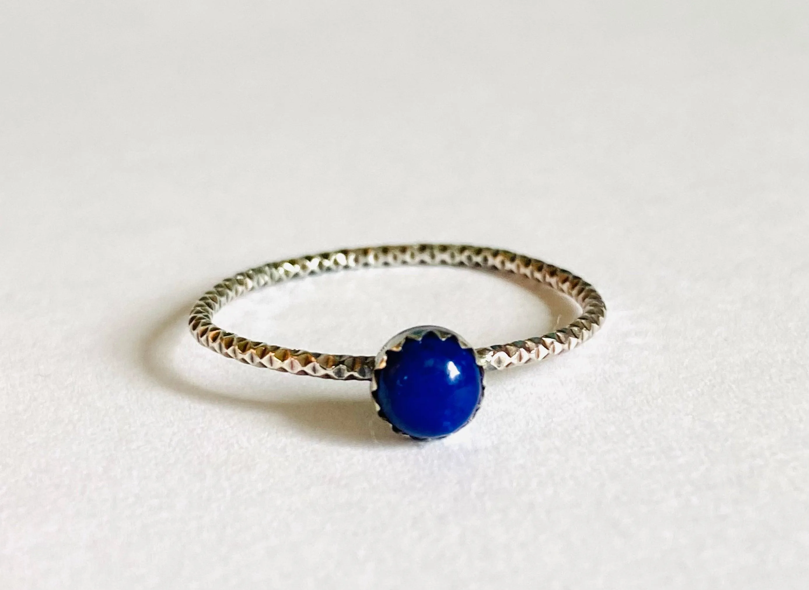 Lapis Lazuli Stacking Ring/Lapis and Sterling Silver Stacking Ring