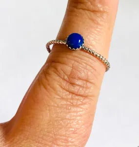 Lapis Lazuli Stacking Ring/Lapis and Sterling Silver Stacking Ring