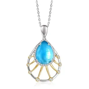 Larimar Solar Sun Rays Pendant