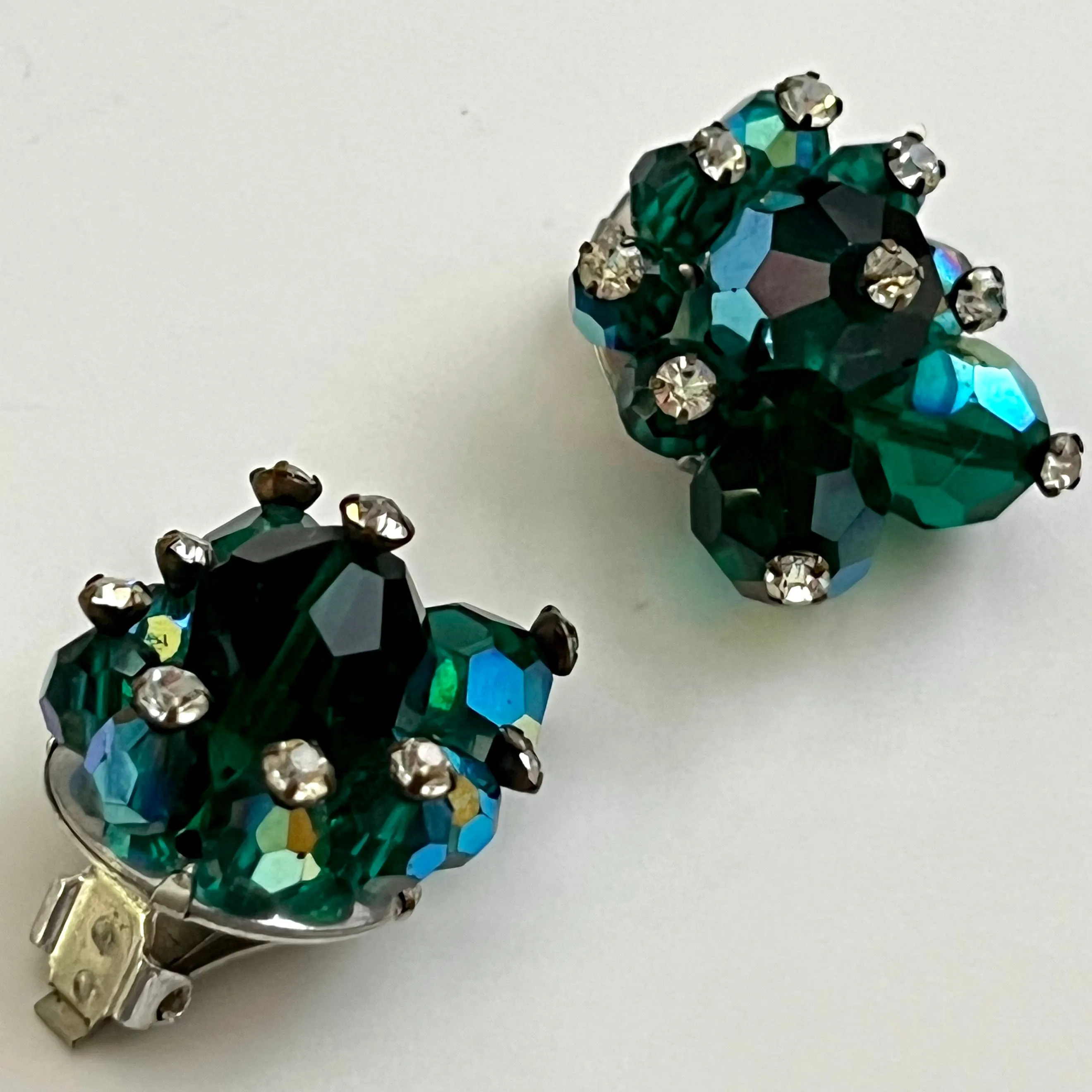 Late 50s/ Early 60s Aurora Borealis Rhinestone Earrings