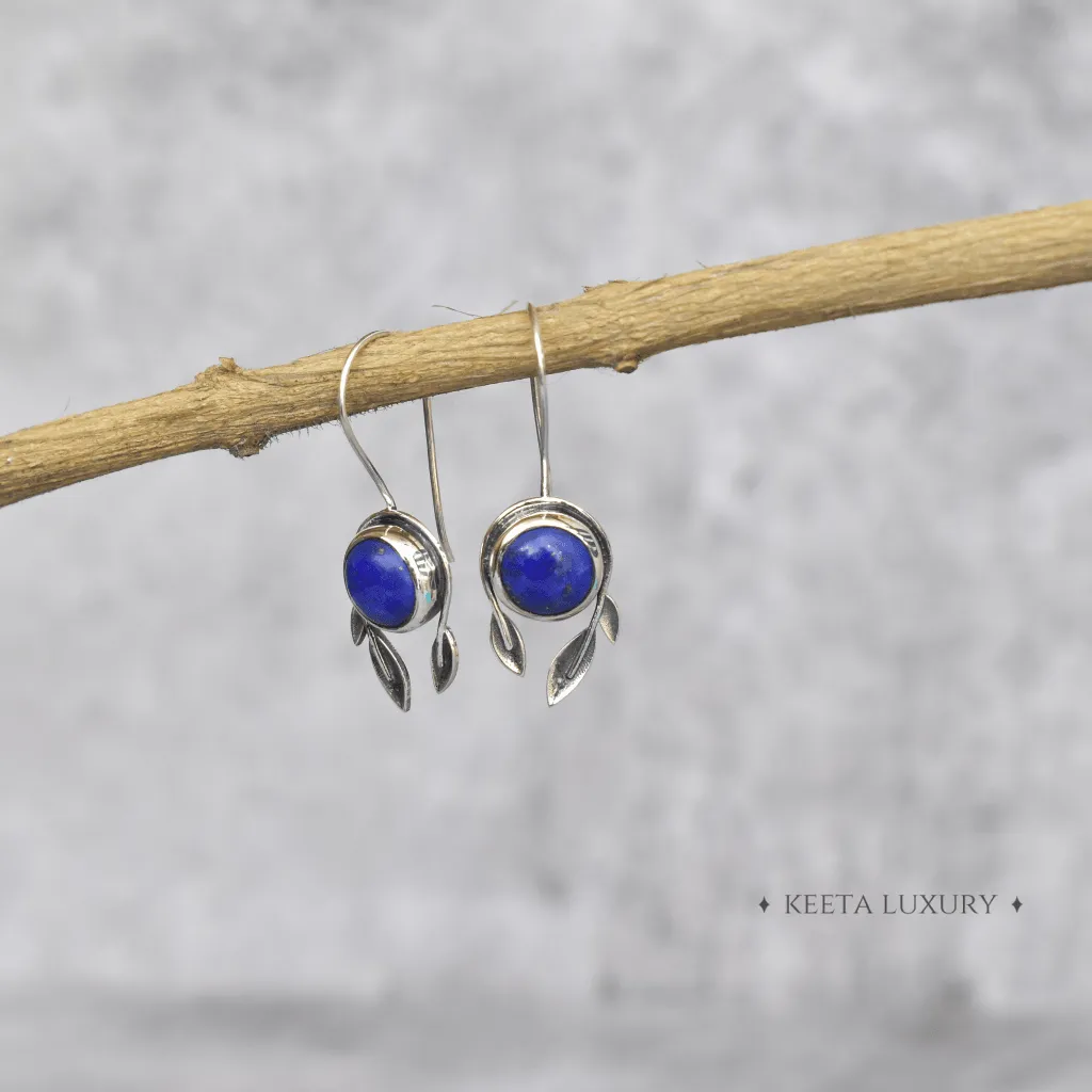 Leafy Exotic - Lapis Earrings