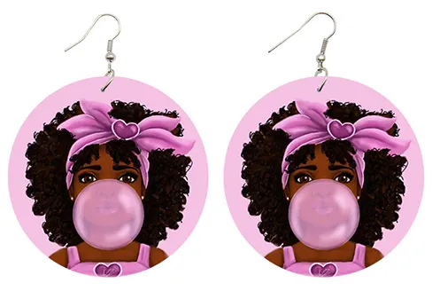 Leikeli - Chew Pon Ya Bubble Gum Earrings - Pink blowing bubbles jewelry