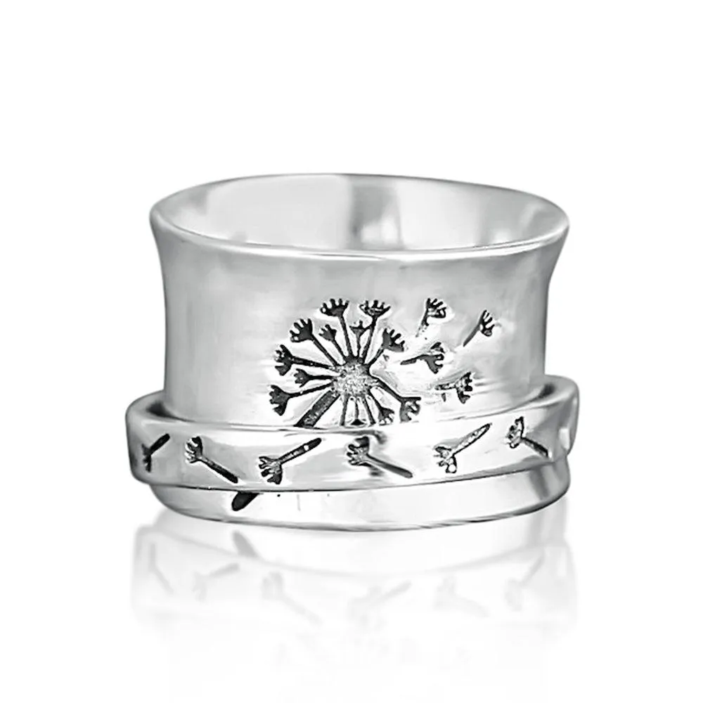 Lena Dandelion Flower Spinning Ring