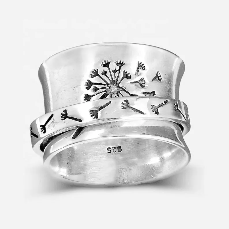 Lena Dandelion Flower Spinning Ring