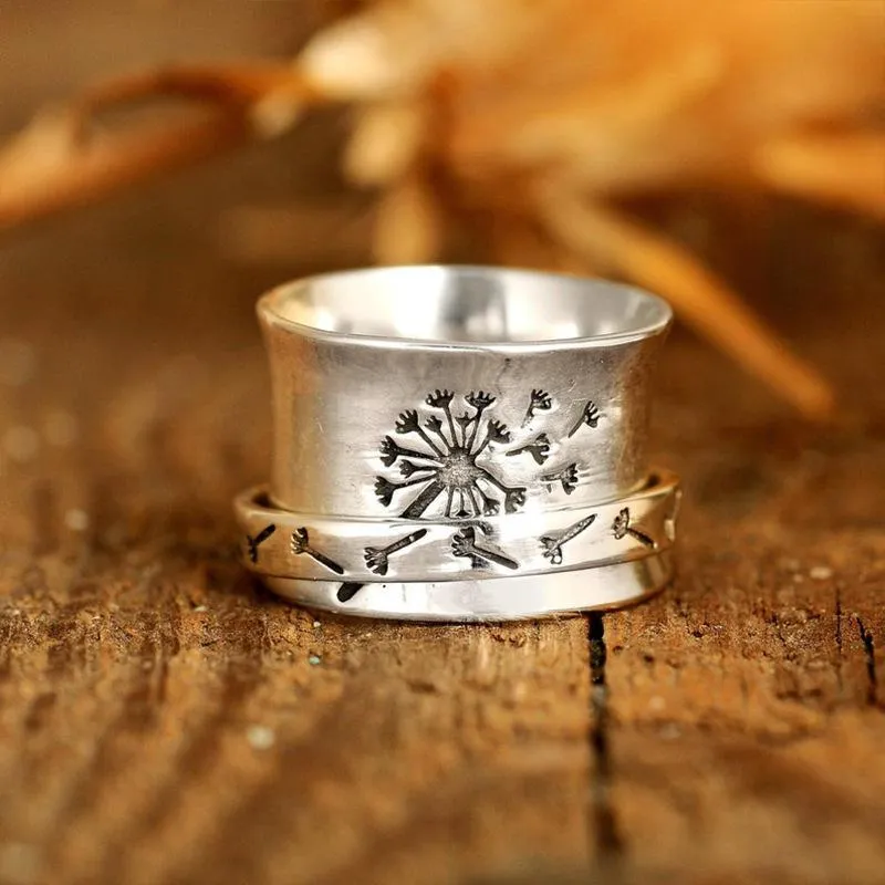 Lena Dandelion Flower Spinning Ring