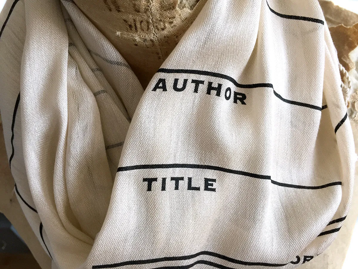 Library Date Due Card Scarf. Luxe weight