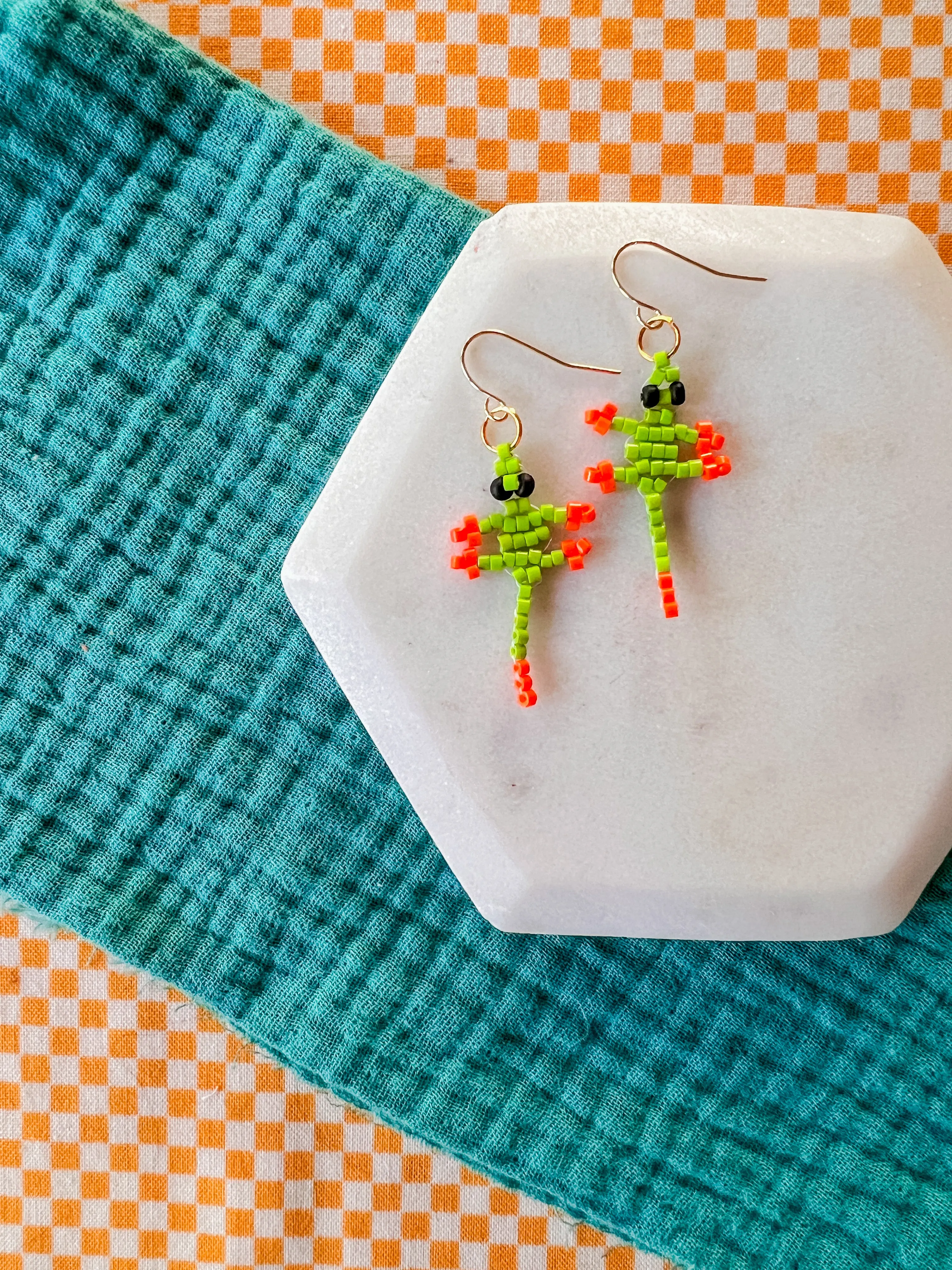 Lizzy Lizard Earrings | Hand Beaded Earrings (Copy)