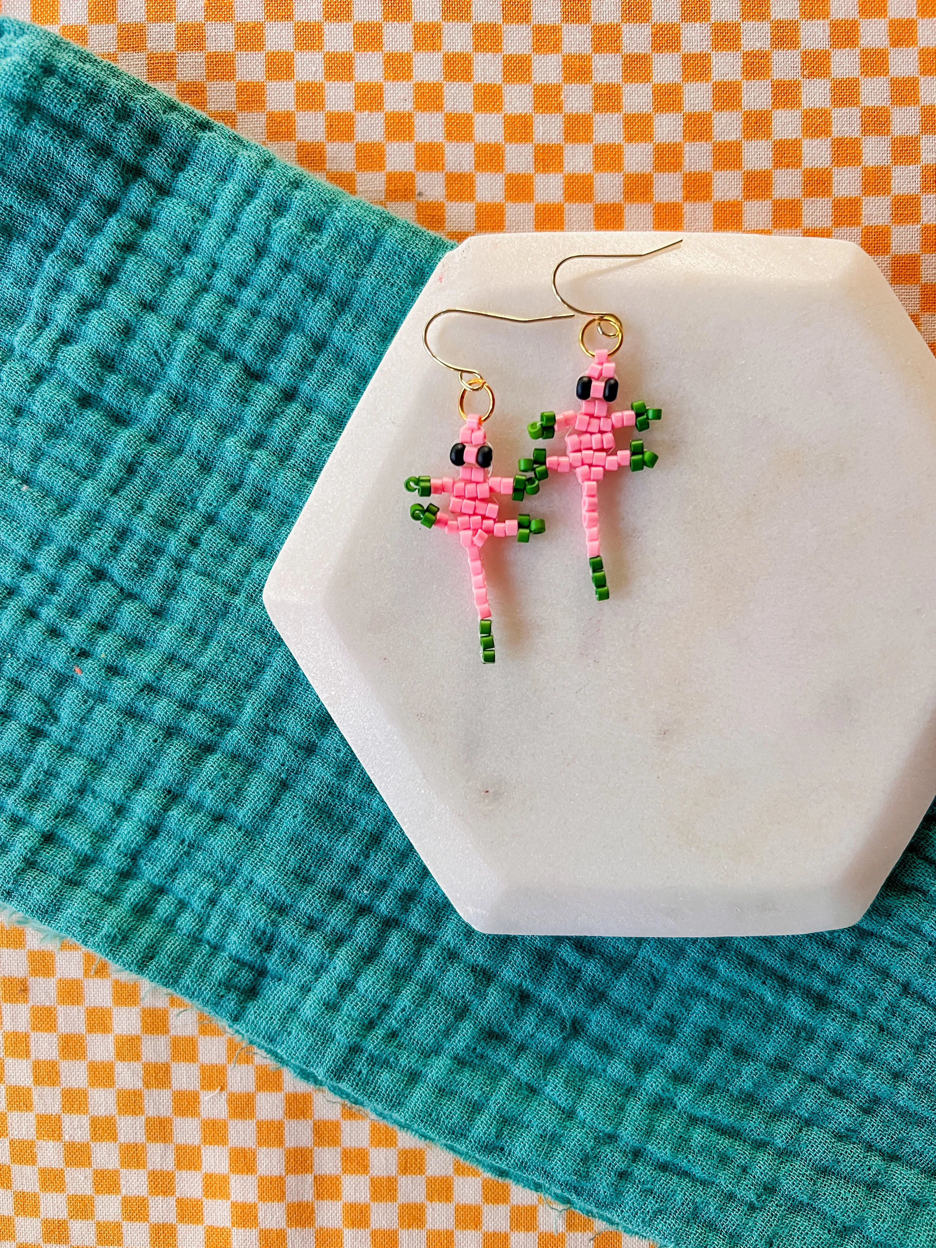 Lizzy Lizard Earrings | Hand Beaded Earrings (Copy)