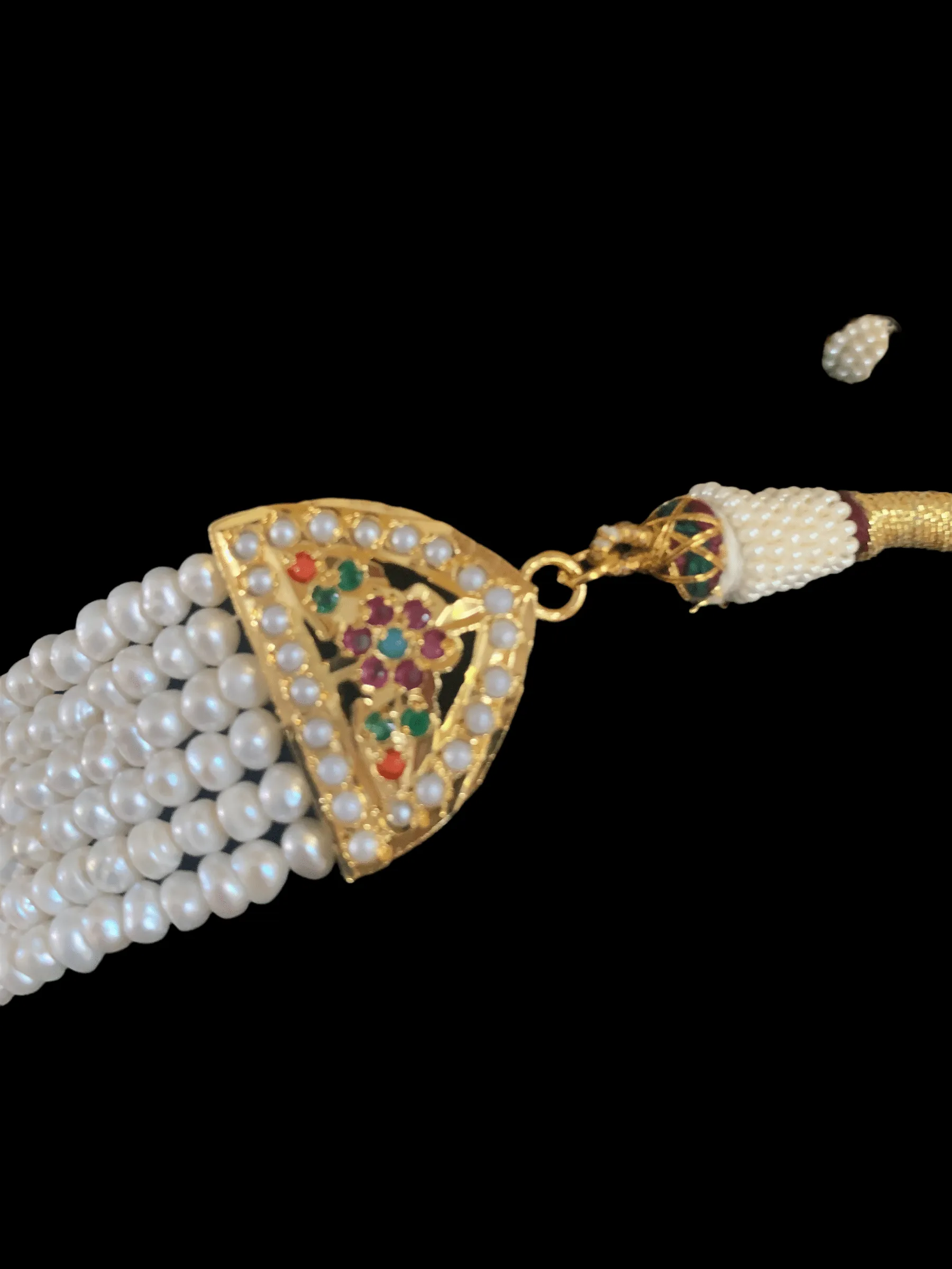 LN208 punjabi Jadau Rani haar in fresh water  pearls ( READY TO SHIP  )