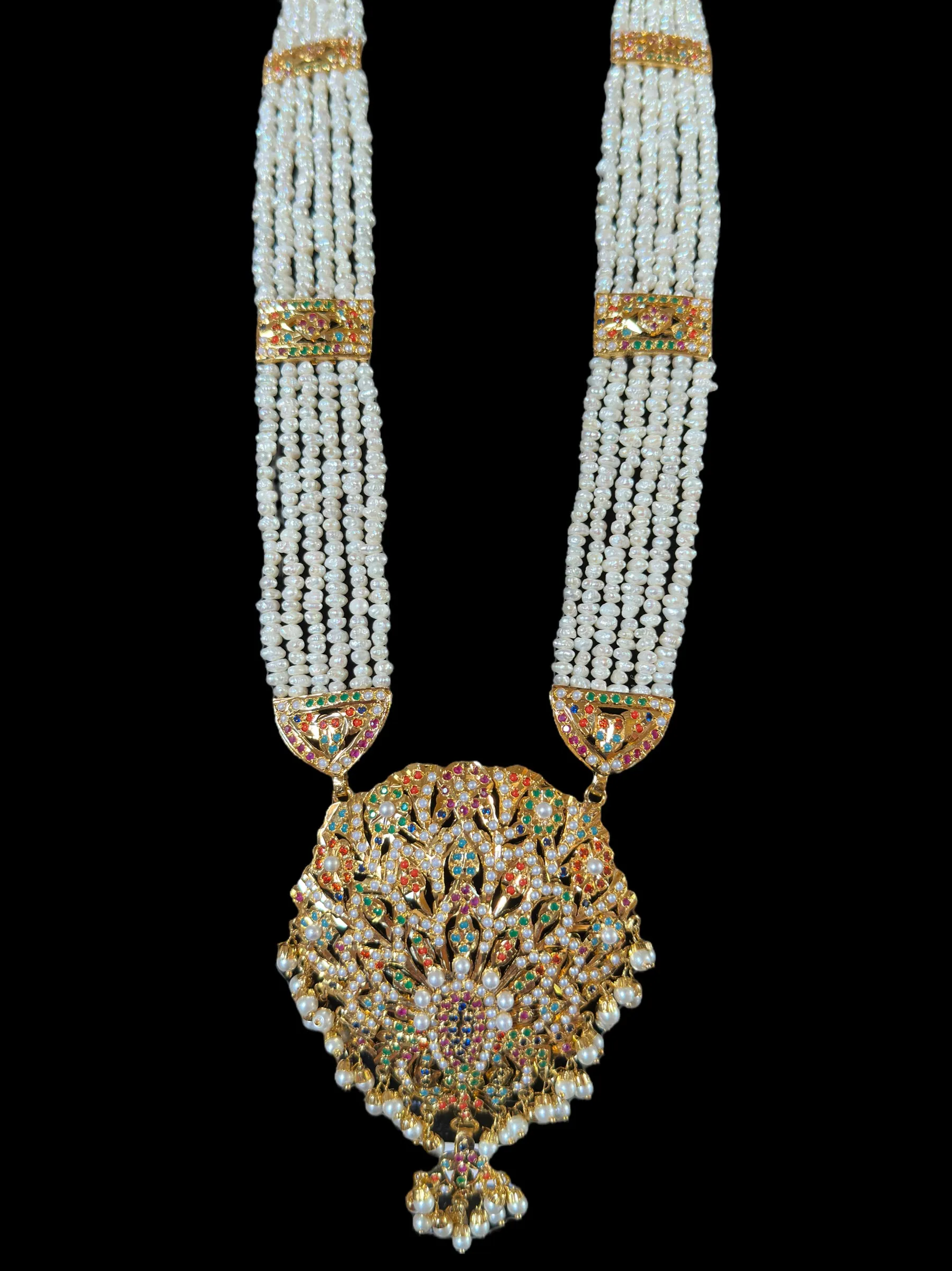 LN208 punjabi Jadau Rani haar in fresh water  pearls ( READY TO SHIP  )