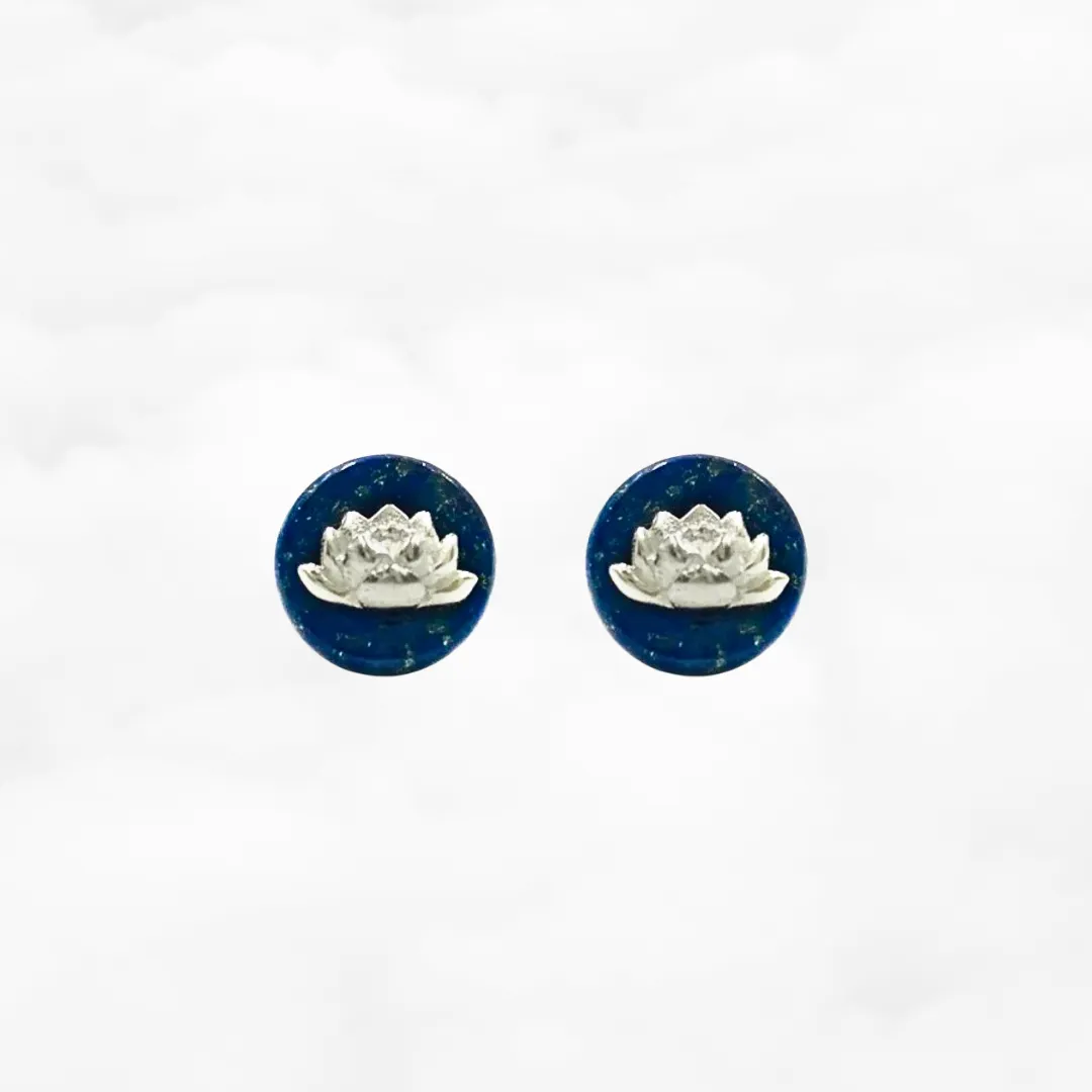 Lotus Lapis Studs