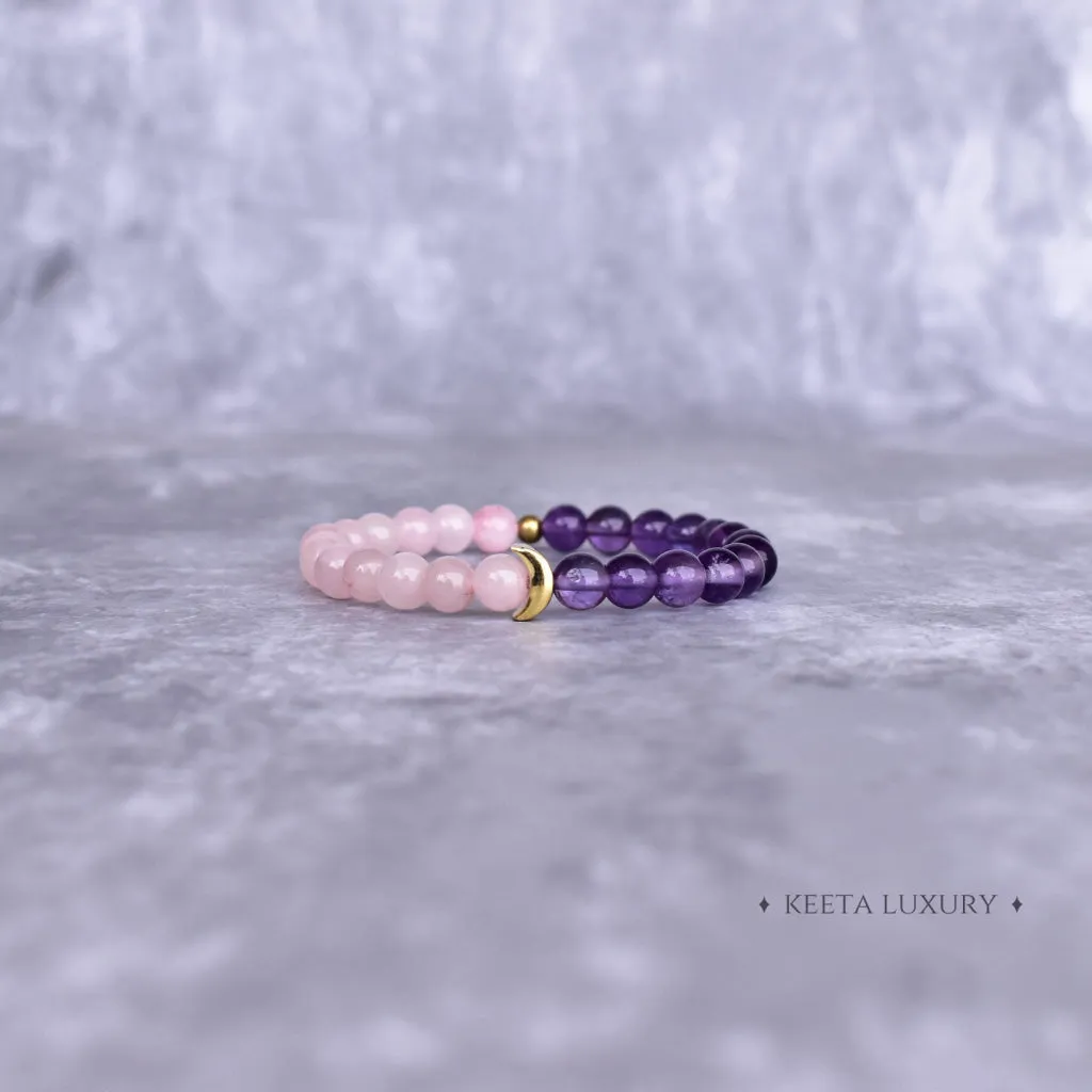 Lunar - Rose Quartz & Amethyst Bracelet