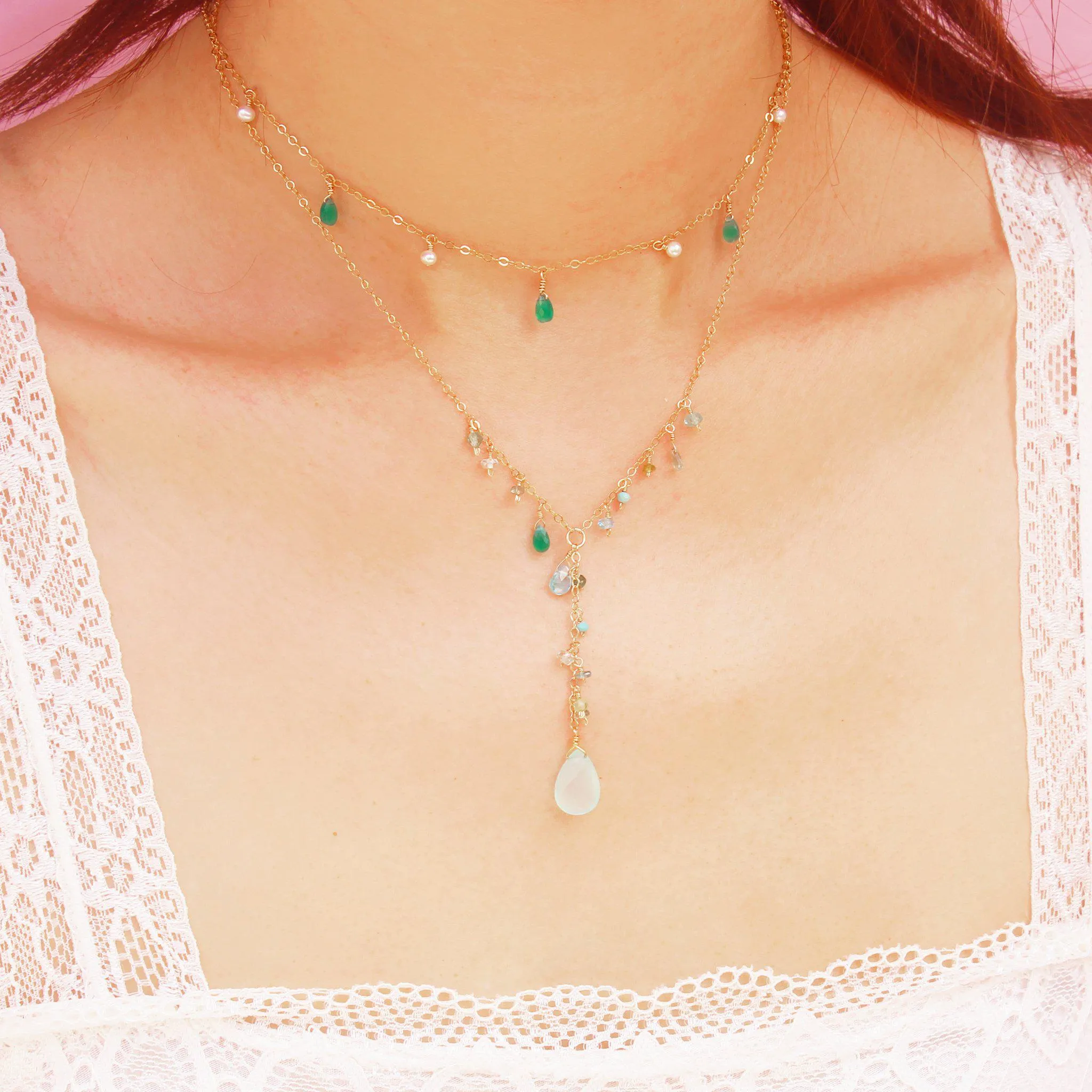 Luxe Treasure Necklace: Fresh Mint