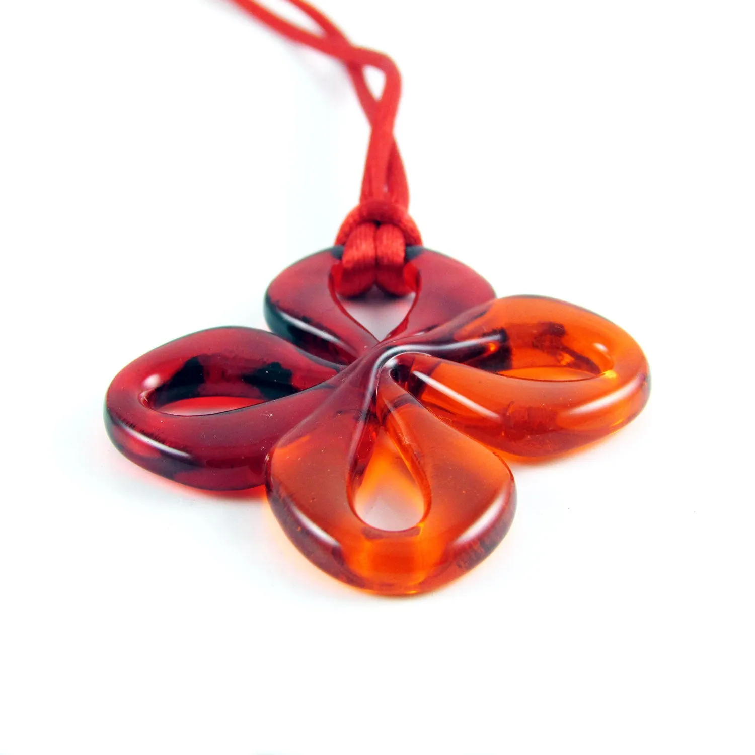 Mariposa Mini Glass Pendant -Red