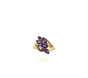 Marquise Amethyst Bypass Ring