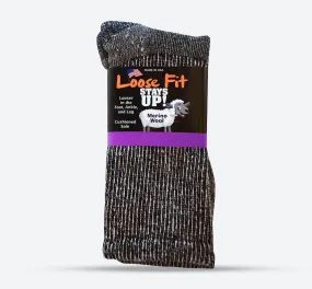 Mens Loose Fit 391 Merino Wool Crew Hiking Socks