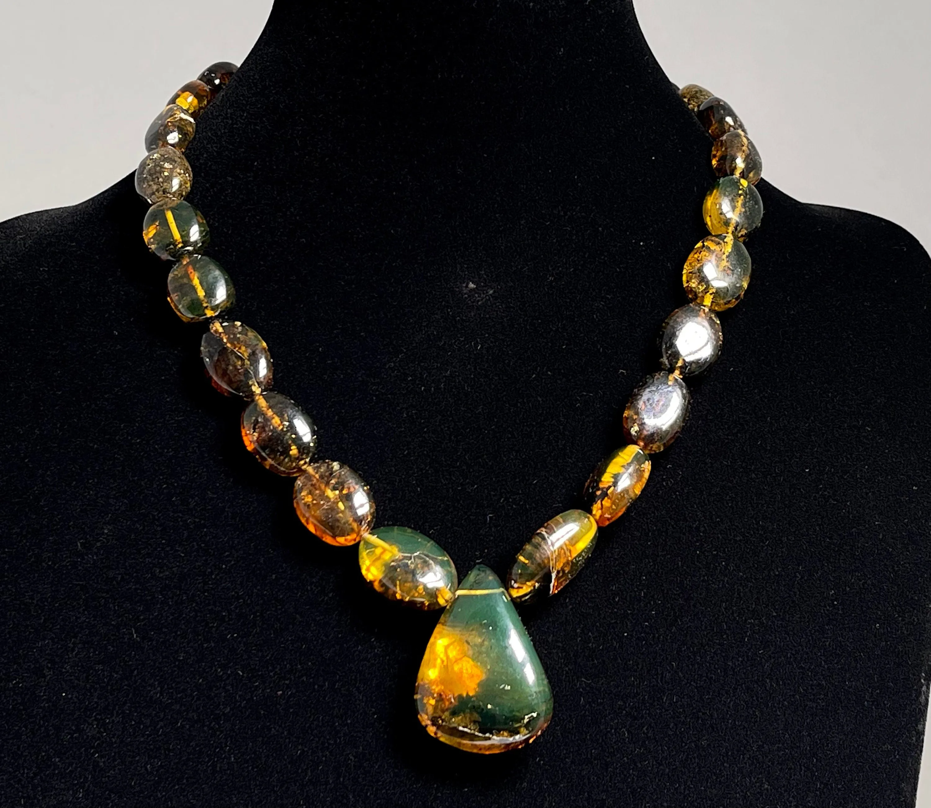 Mexican AMBER Crystal Necklace - Beaded Necklace, Handmade Jewelry, Healing Crystals and Stones, 48562