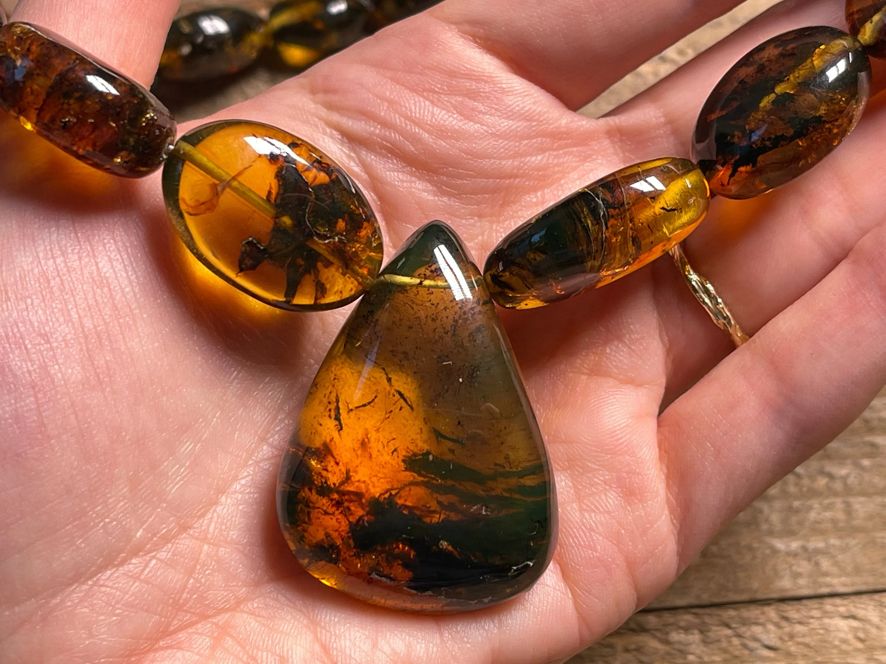 Mexican AMBER Crystal Necklace - Beaded Necklace, Handmade Jewelry, Healing Crystals and Stones, 48562