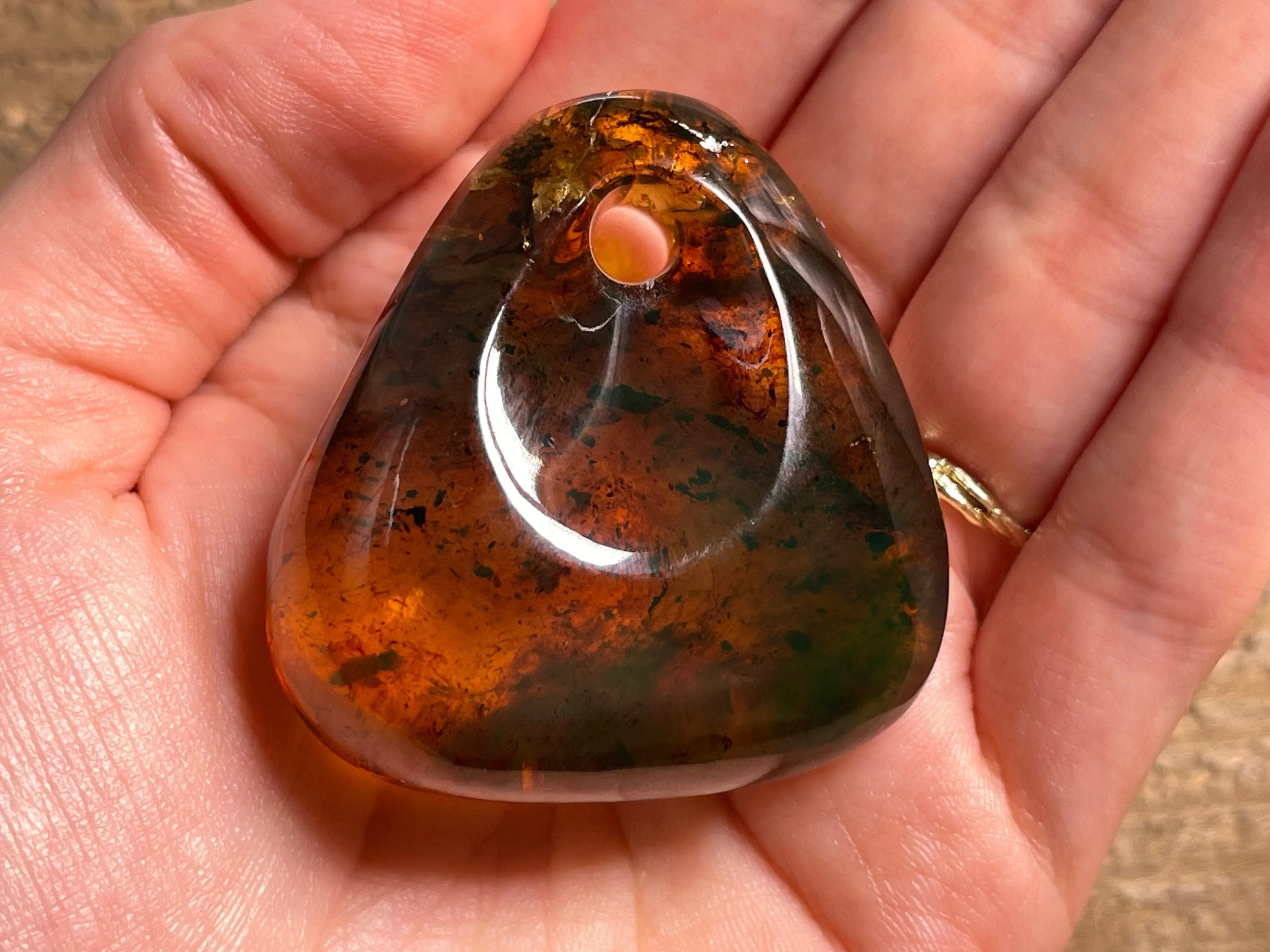 Mexican AMBER Crystal Pendant - Pendant Necklace, Handmade Jewelry, Healing Crystals and Stones, 48513